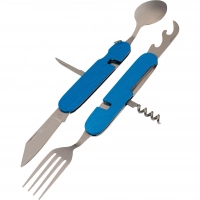 Многофункциональный походный нож (ложка,вилка,нож) 6-в-1, синий купить в Гомеле