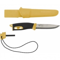 Нож с фиксированным лезвием Morakniv Companion Spark Black Yellow, сталь Sandvik 12C27, рукоять резина/пластик купить в Гомеле