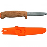 Нож с фиксированным лезвием Morakniv Floating Serrated Knife, сталь Sandvik 12C27, рукоять пробковая купить в Гомеле