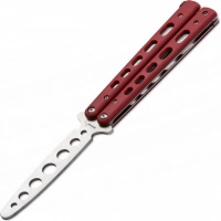 Тренировочный нож-бабочка (балисонг) Balisong Trainer, Boker Plus 01BO712, клинок из нержавеющей стали Zero-ground Plain (без заточки), рукоять стеклотекстолит G10, красный купить в Гомеле