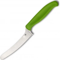 Универсальный кухонный нож Spyderco Z-Cut Offset Kitchen Green, сталь CTS™ — BD1 Alloy, рукоять зеленый полипропилен купить в Гомеле