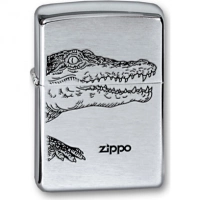 Зажигалка ZIPPO Alligator, с покрытием Brushed Chrome, латунь/сталь, серебристая, матовая, 36x12x56 купить в Гомеле