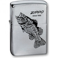 Зажигалка ZIPPO Black Bass Brushed Chrome, латунь с никеле-хром. покрыт., серебр., матов., 36х56х12мм купить в Гомеле