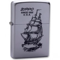 Зажигалка ZIPPO Boat-Zippo Satin Chrome, латунь с ник.-хром. покрыт., сереб., матовая, 36х56х12мм купить в Гомеле