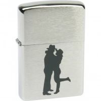 Зажигалка ZIPPO Cowboy Couple Brushed Chrome, латунь, ник.-хром. покр., серебр., матов., 36х56х12 мм купить в Гомеле