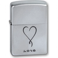 Зажигалка ZIPPO Love Satin Chrome, латунь с никеле-хромовым покрыт., серебр., матовая, 36х56х12 мм купить в Гомеле